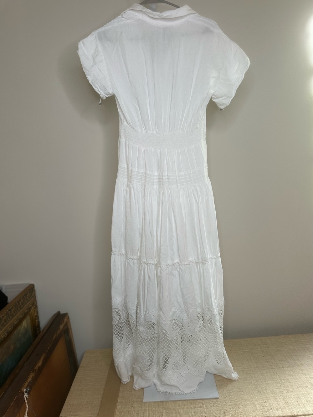 Maje White Eyelet-Tiered Maxi Dress - Picture 6 of 7